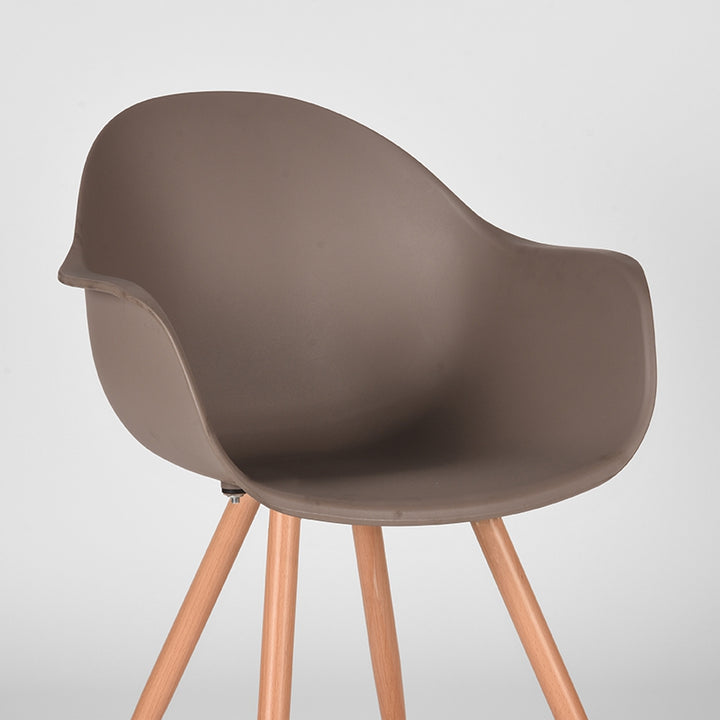 Eetkamerstoel Infinity - Coffee - Kunststof - Oak Metal Woodcover (set van 2) - {{ product.type }} - Kas20