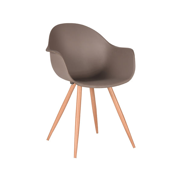 Eetkamerstoel Infinity - Coffee - Kunststof - Oak Metal Woodcover (set van 2) - {{ product.type }} - Kas20