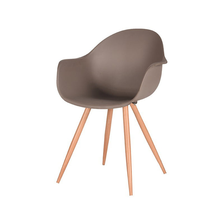 Eetkamerstoel Infinity - Coffee - Kunststof - Oak Metal Woodcover (set van 2) - {{ product.type }} - Kas20