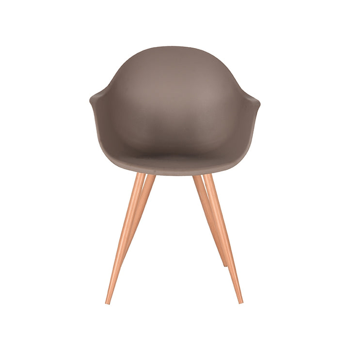Eetkamerstoel Infinity - Coffee - Kunststof - Oak Metal Woodcover (set van 2) - {{ product.type }} - Kas20