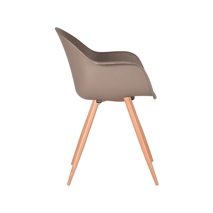 Eetkamerstoel Infinity - Coffee - Kunststof - Oak Metal Woodcover (set van 2) - {{ product.type }} - Kas20