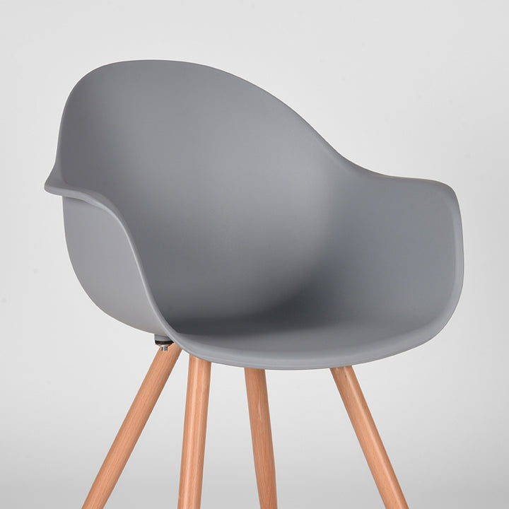 Eetkamerstoel Infinity - Grijs - Kunststof - Oak Metal Woodcover (set van 2) - {{ product.type }} - Kas20