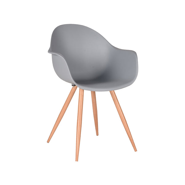 Eetkamerstoel Infinity - Grijs - Kunststof - Oak Metal Woodcover (set van 2) - {{ product.type }} - Kas20