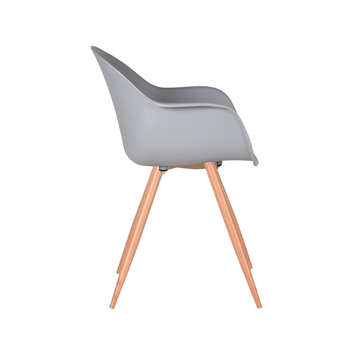 Eetkamerstoel Infinity - Grijs - Kunststof - Oak Metal Woodcover (set van 2) - {{ product.type }} - Kas20