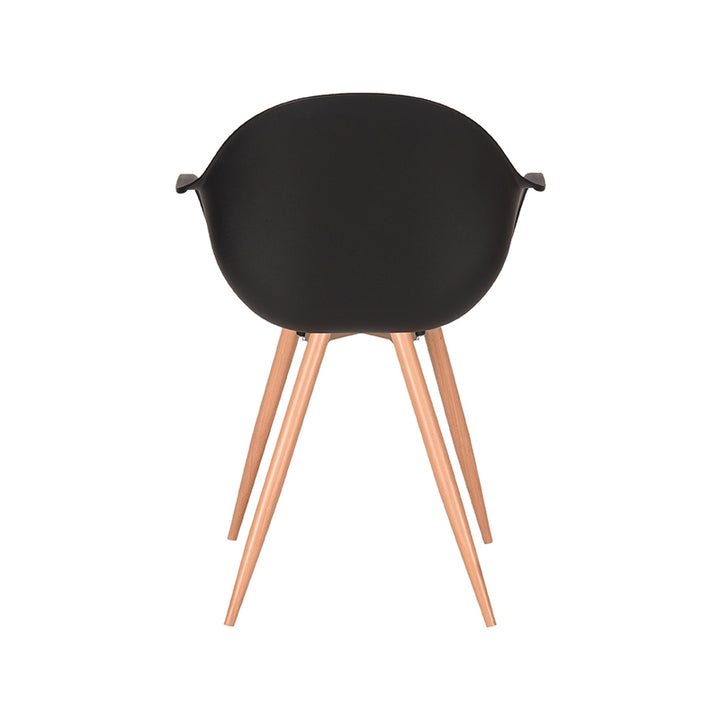 Eetkamerstoel Infinity - Zwart - Kunststof - Oak Metal Woodcover (set van 2) - {{ product.type }} - Kas20