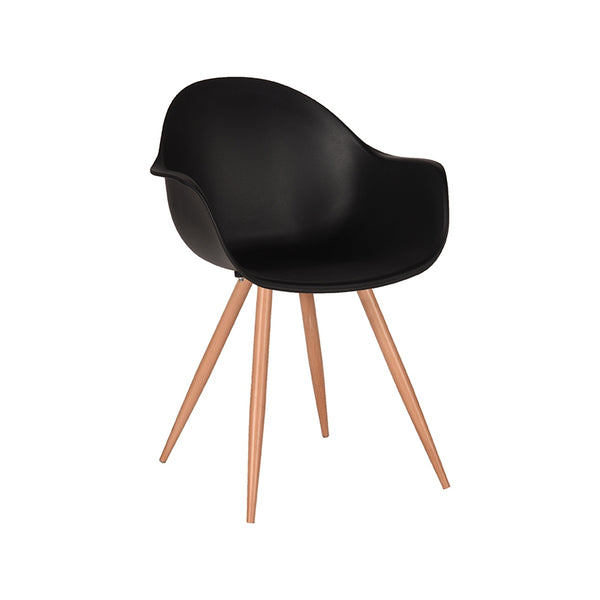 Eetkamerstoel Infinity - Zwart - Kunststof - Oak Metal Woodcover (set van 2) - {{ product.type }} - Kas20