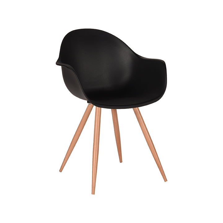 Eetkamerstoel Infinity - Zwart - Kunststof - Oak Metal Woodcover (set van 2) - {{ product.type }} - Kas20