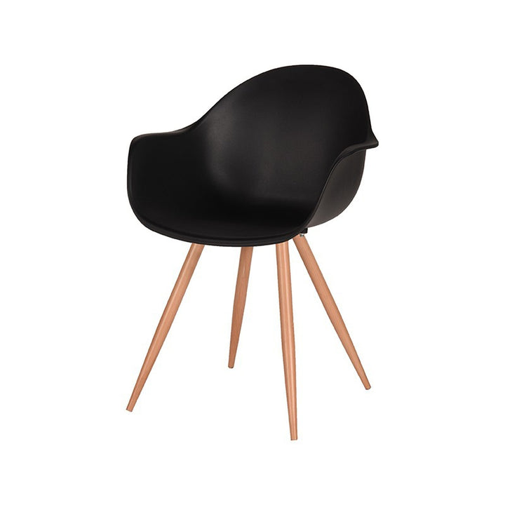 Eetkamerstoel Infinity - Zwart - Kunststof - Oak Metal Woodcover (set van 2) - {{ product.type }} - Kas20
