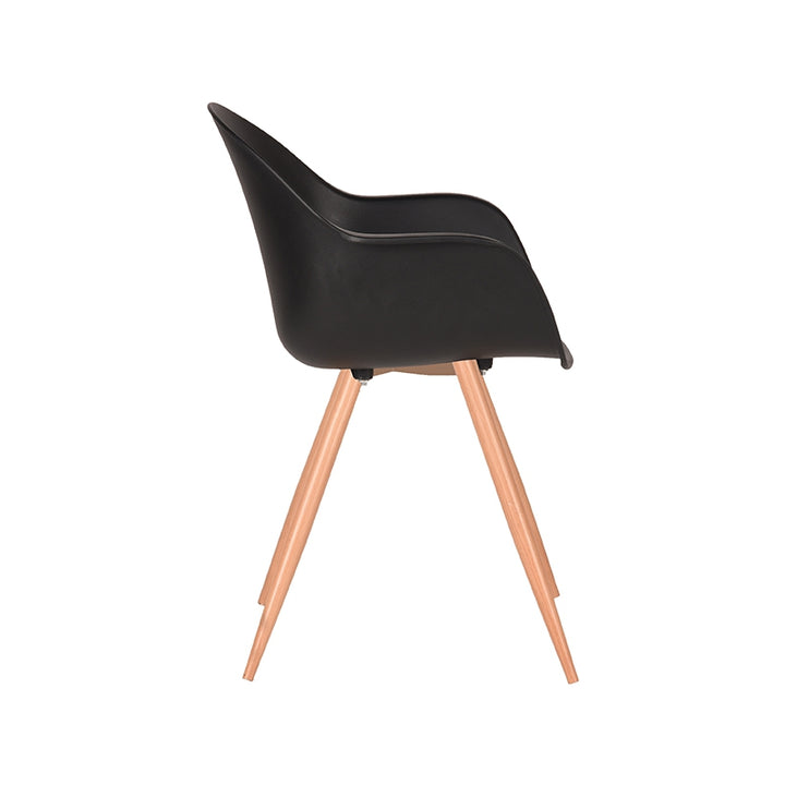 Eetkamerstoel Infinity - Zwart - Kunststof - Oak Metal Woodcover (set van 2) - {{ product.type }} - Kas20