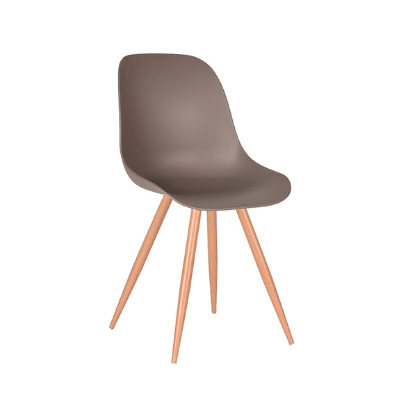 Eetkamerstoel Tranquillo - Coffee - Kunststof - Oak Metal Woodcover (set van 2) - {{ product.type }} - Kas20