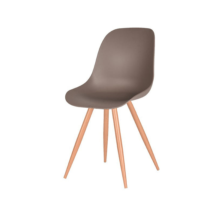 Eetkamerstoel Tranquillo - Coffee - Kunststof - Oak Metal Woodcover (set van 2) - {{ product.type }} - Kas20