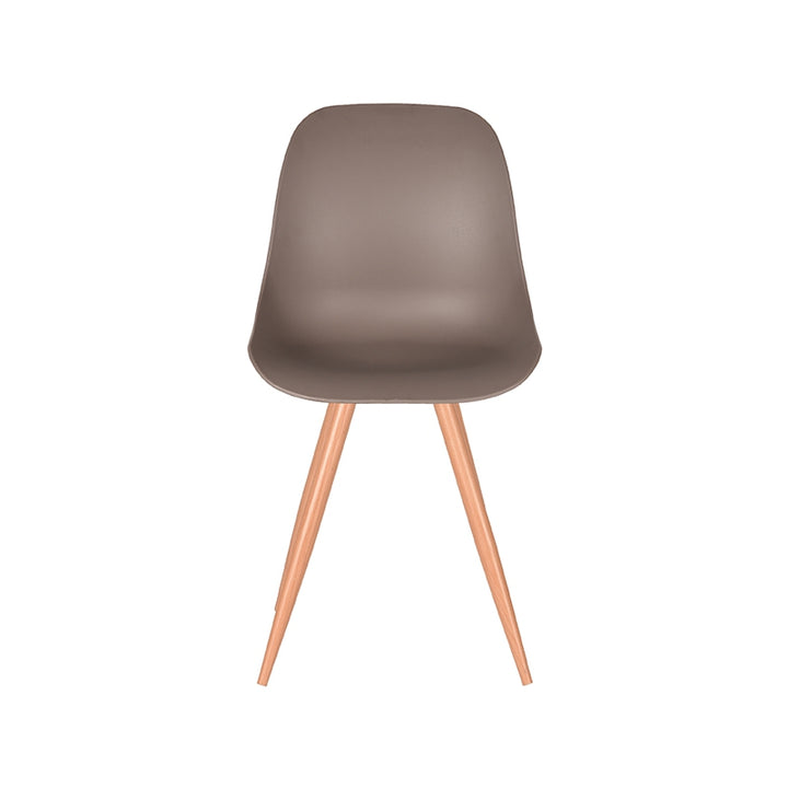 Eetkamerstoel Tranquillo - Coffee - Kunststof - Oak Metal Woodcover (set van 2) - {{ product.type }} - Kas20