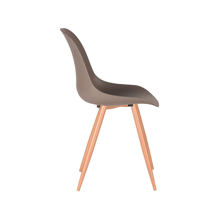 Eetkamerstoel Tranquillo - Coffee - Kunststof - Oak Metal Woodcover (set van 2) - {{ product.type }} - Kas20