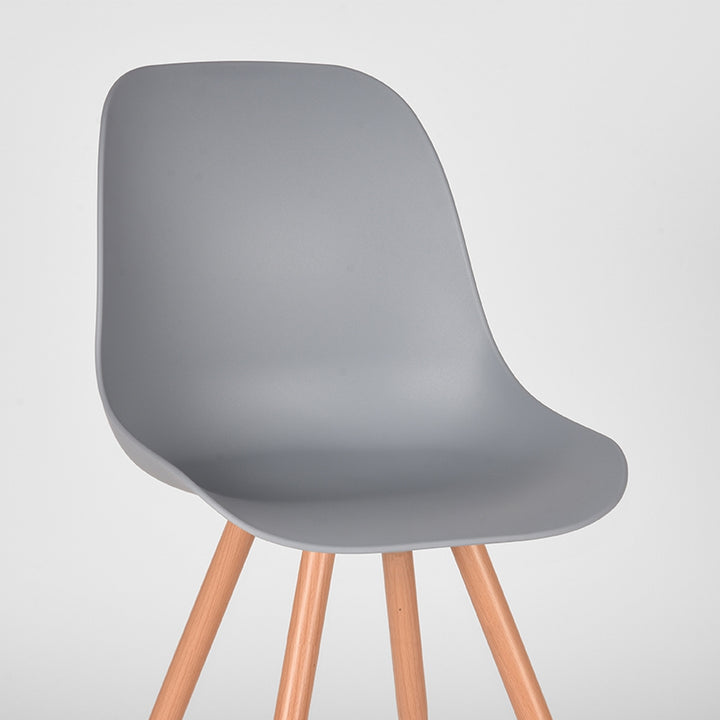 Eetkamerstoel Tranquillo - Grijs - Kunststof - Oak Metal Woodcover (set van 2) - {{ product.type }} - Kas20