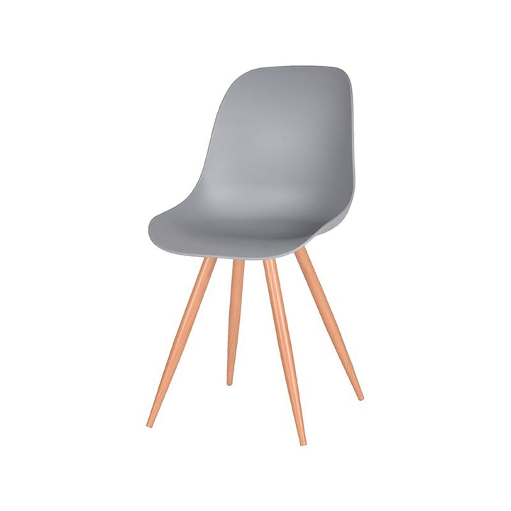Eetkamerstoel Tranquillo - Grijs - Kunststof - Oak Metal Woodcover (set van 2) - {{ product.type }} - Kas20