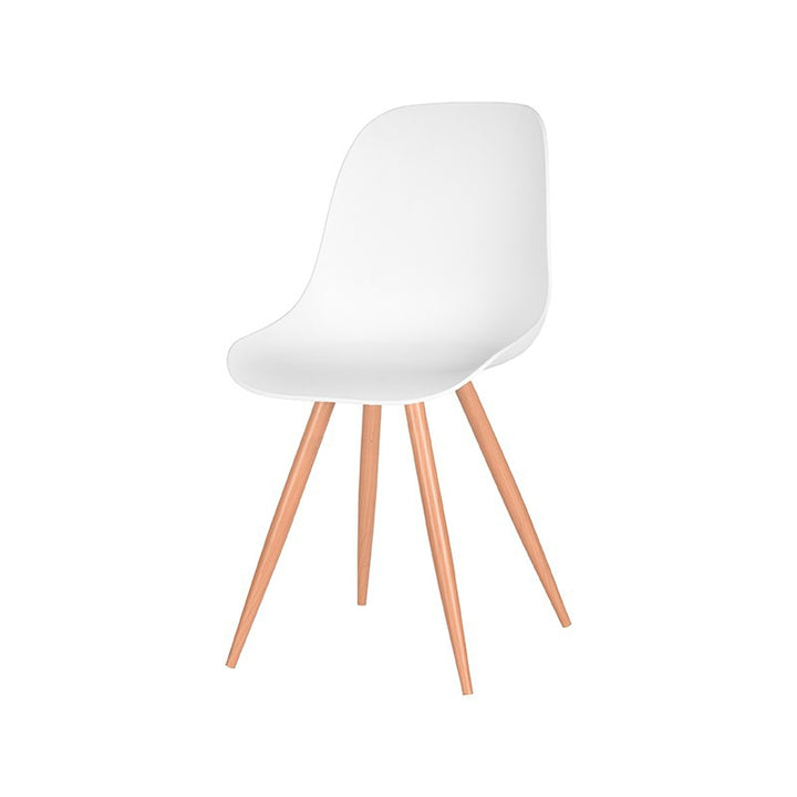 Eetkamerstoel Tranquillo - Wit - Kunststof - Oak Metal Woodcover (set van 2) - {{ product.type }} - Kas20
