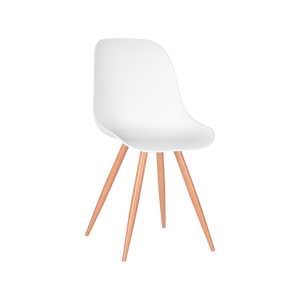 Eetkamerstoel Tranquillo - Wit - Kunststof - Oak Metal Woodcover (set van 2) - {{ product.type }} - Kas20