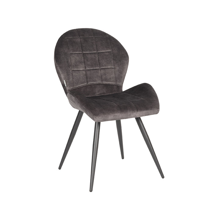 Eetkamerstoel Santino - Antraciet - Velours (set van 2) - {{ product.type }} - Kas20