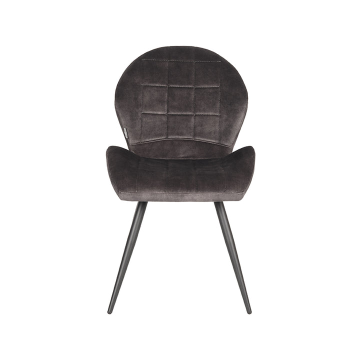 Eetkamerstoel Santino - Antraciet - Velours (set van 2) - {{ product.type }} - Kas20