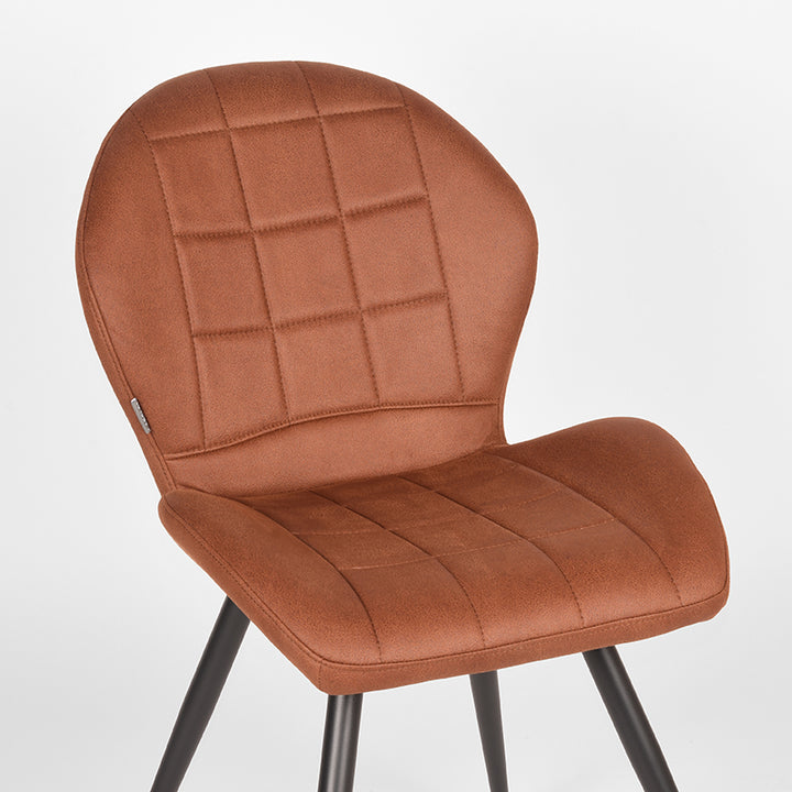 Eetkamerstoel Santino - Cognac - Microfiber (set van 2) - {{ product.type }} - Kas20