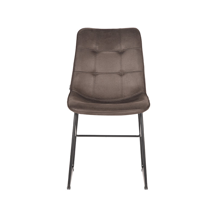 Eetkamerstoel Elan - Antraciet - Microfiber - Black Frame (set van 2) - {{ product.type }} - Kas20
