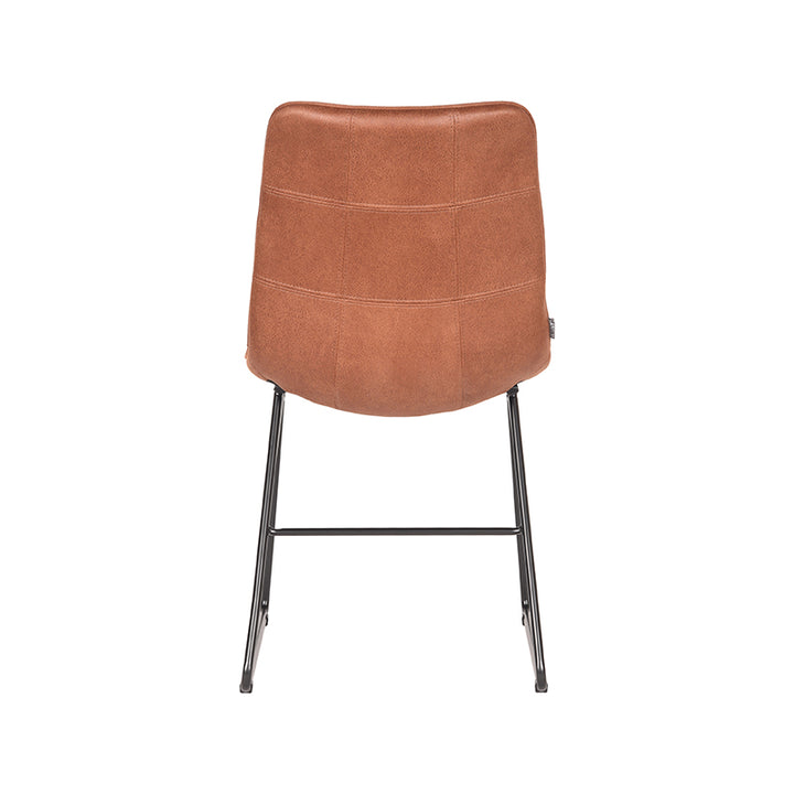 Eetkamerstoel Elan - Cognac - Microfiber - Black Frame (set van 2) - {{ product.type }} - Kas20