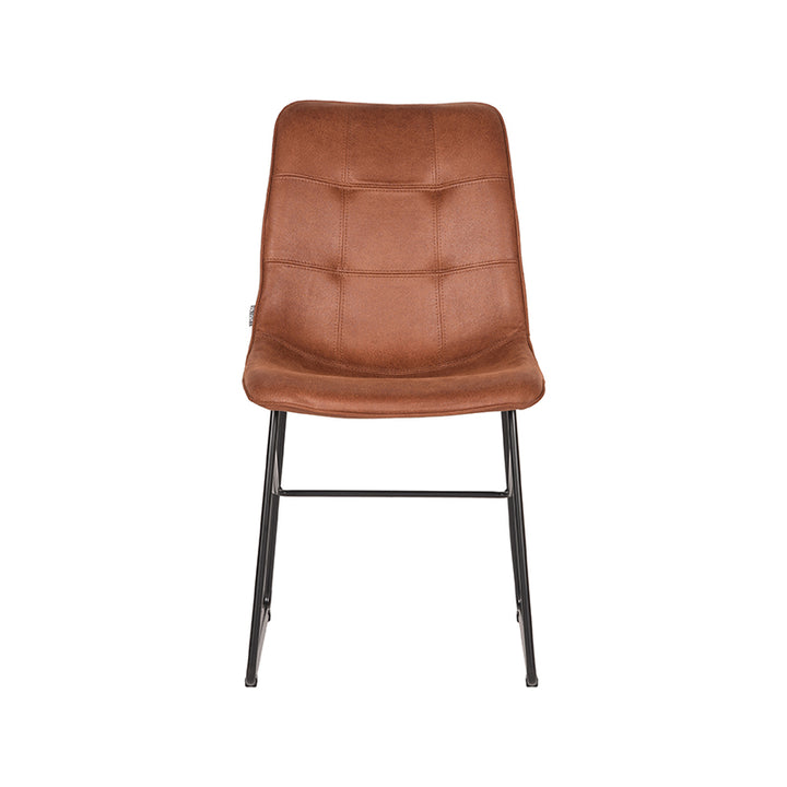Eetkamerstoel Elan - Cognac - Microfiber - Black Frame (set van 2) - {{ product.type }} - Kas20