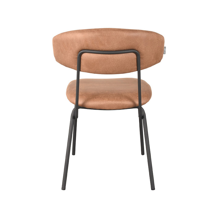 Eetkamerstoel Zephyr - Cognac - Microfiber (set van 2) - {{ product.type }} - Kas20