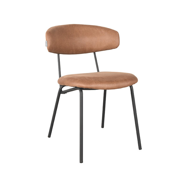 Eetkamerstoel Zephyr - Cognac - Microfiber (set van 2) - {{ product.type }} - Kas20