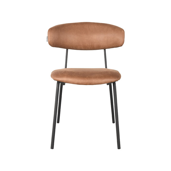 Eetkamerstoel Zephyr - Cognac - Microfiber (set van 2) - {{ product.type }} - Kas20