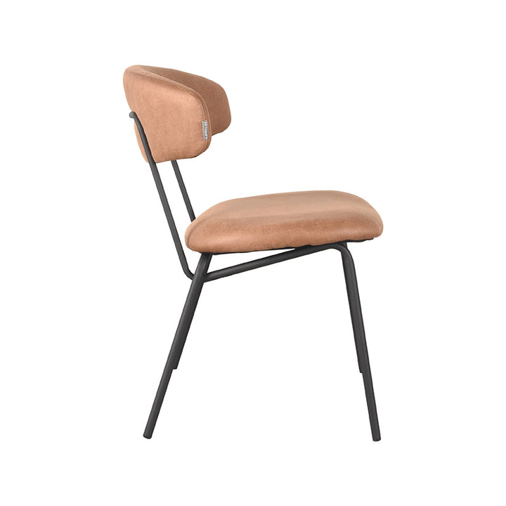 Eetkamerstoel Zephyr - Cognac - Microfiber (set van 2) - {{ product.type }} - Kas20
