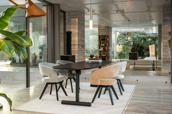 Fenix eettafel Nero Ingo - Deens Ovaal - T-poot Zwart - {{ product.type }} - Kas20