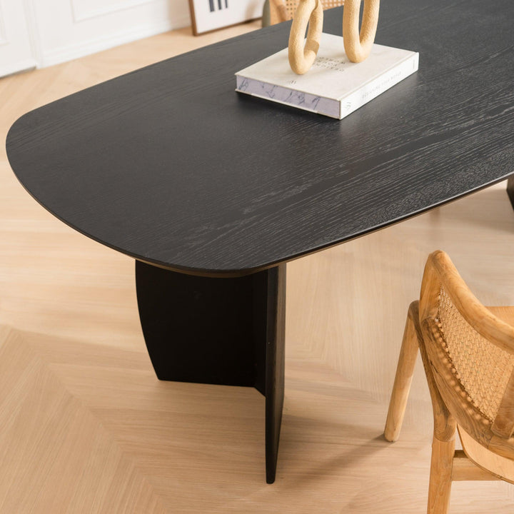 Eiken eettafel Zwart - Deens Ovaal - Maan zwart - {{ product.type }} - Kas20