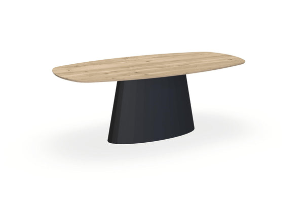 Eiken massief naturel eettafel - Deens ovaal - Sjors onderstel - {{ product.type }} - Kas20
