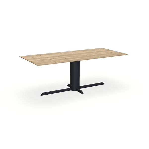 Eettafel Eiken Naturel - Recht - Ilona Onderstel Mat Zwart - {{ product.type }} - Kas20