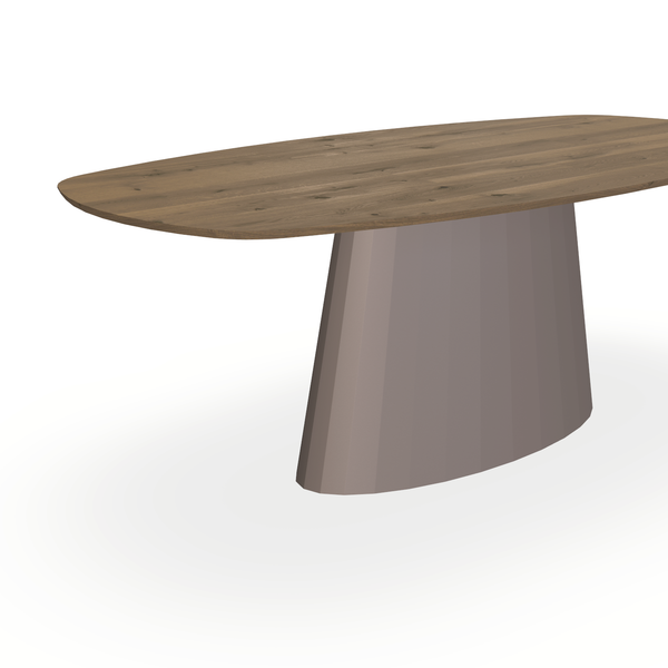 Eettafel Eiken Chocolate - Ovaal Deens - Sjors Onderstel Mat Lichtbruin - {{ product.type }} - Kas20