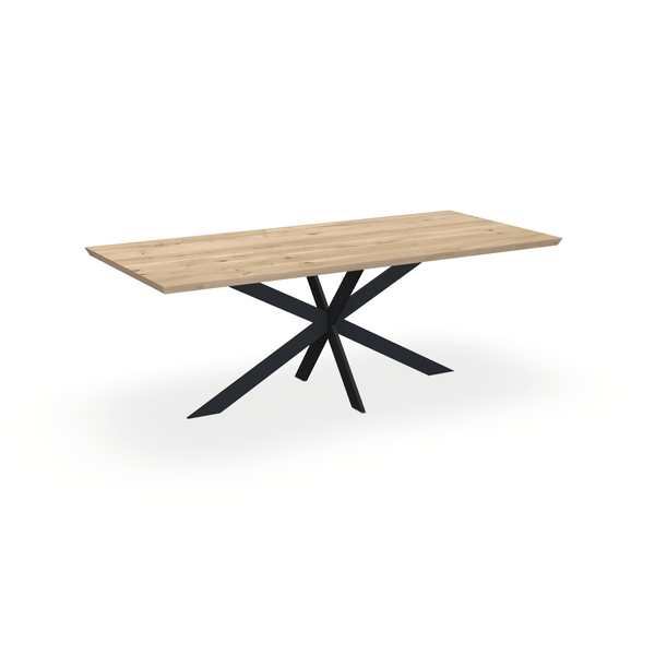 Eettafel Eiken Liqurien - Recht - Matrix Ultra Onderstel Mat Zwart - {{ product.type }} - Kas20
