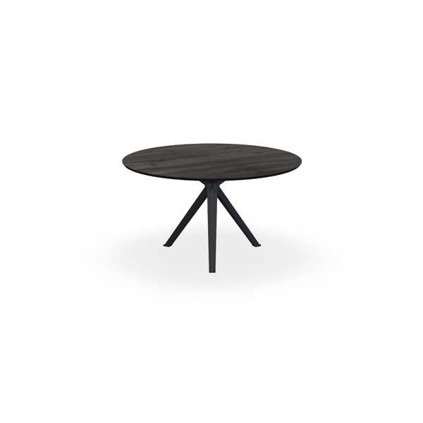 Eettafel Eiken Black Smoke In - Rond - Stella Onderstel Mat Zwart - {{ product.type }} - Kas20