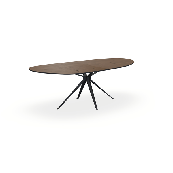 Eettafel Eiken Fineer Noesten Toscane 2 - Organisch B - Anna Onderstel Mat Zwart - {{ product.type }} - Kas20