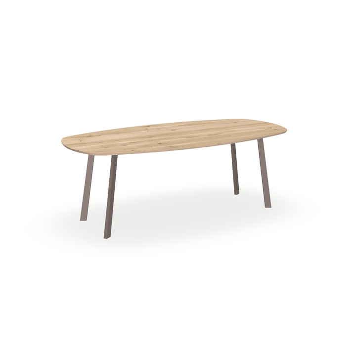 Eettafel Eiken Liqurien - Ovaal Deens - I Poot Onderstel Mat Lichtbruin - {{ product.type }} - Kas20