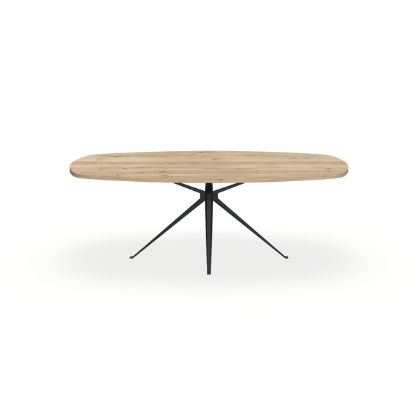 Eettafel Eiken Naturel - Ovaal Deens - Anna Onderstel Mat Zwart - {{ product.type }} - Kas20