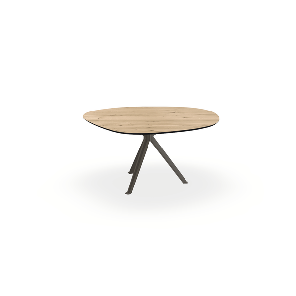 Eettafel Eiken Liqurien - Wolk Rond - Stella Onderstel Mat Donkerbruin - {{ product.type }} - Kas20