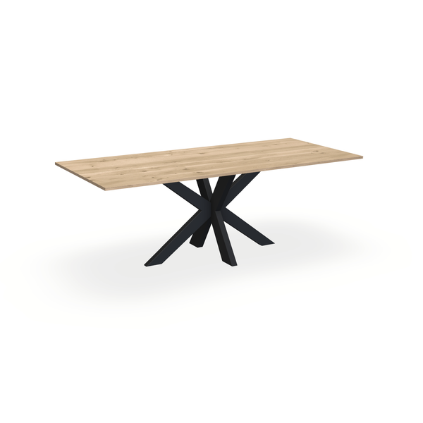 Eettafel Eiken Liqurien - Recht - Matrix Dun Onderstel Mat Zwart - {{ product.type }} - Kas20