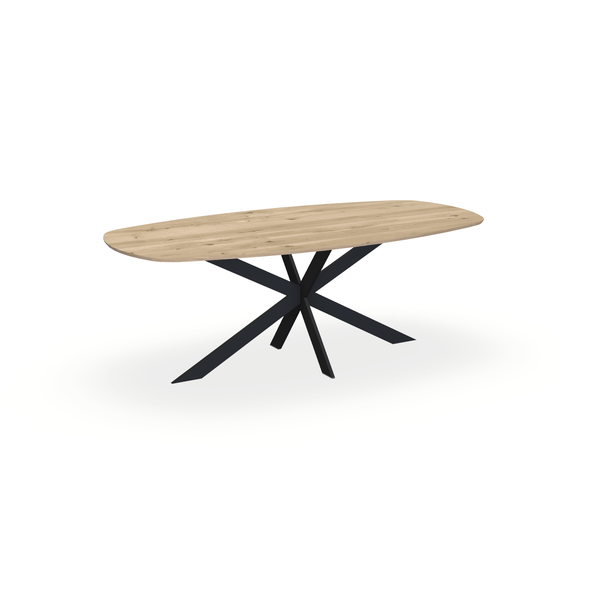 Eettafel Eiken Naturel - Ovaal Deens - Matrix Ultra Onderstel Mat Zwart - {{ product.type }} - Kas20