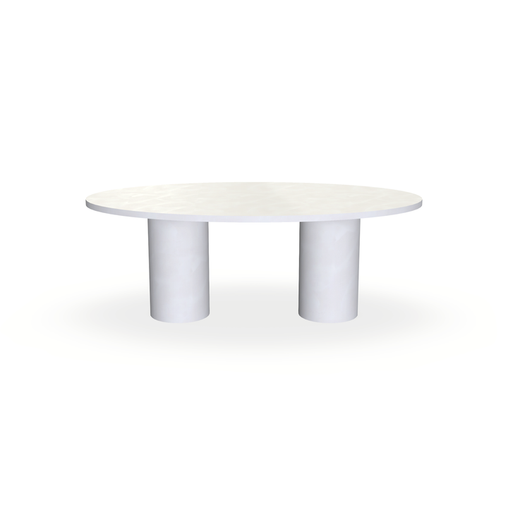 Eettafel Beton Creamy White - Ovaal - Columbus Duo - {{ product.type }} - Kas20