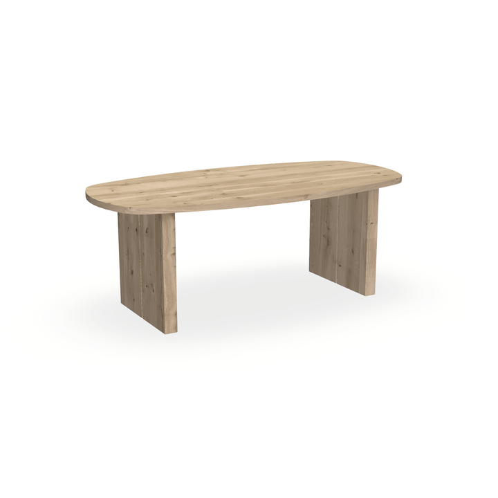 Eettafel Eiken Naturel - Ovaal Deens - Blok - {{ product.type }} - Kas20