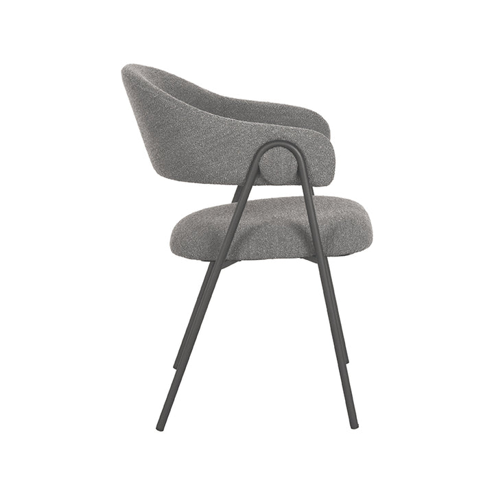 Eetkamerstoel Leander - Grijs - Boucle (set van 2) - {{ product.type }} - Kas20