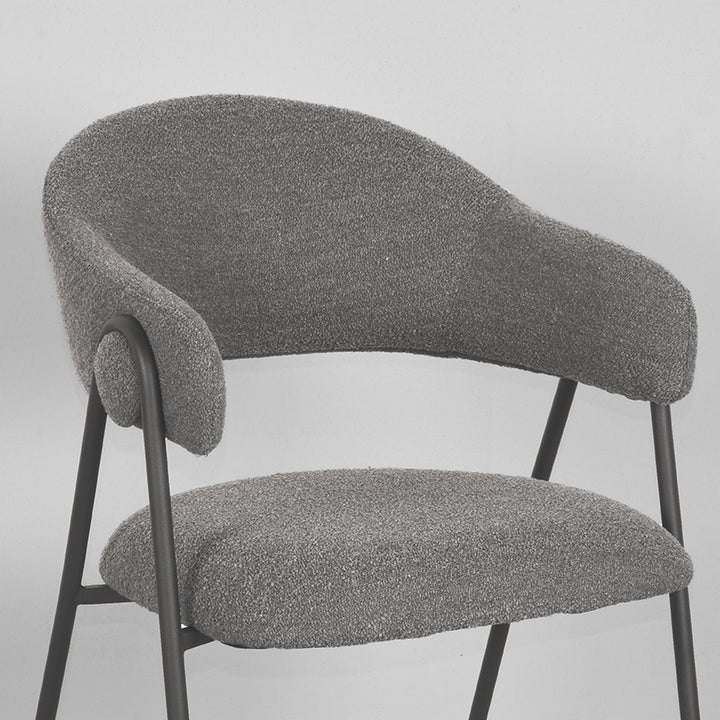 Eetkamerstoel Leander - Grijs - Boucle (set van 2) - {{ product.type }} - Kas20