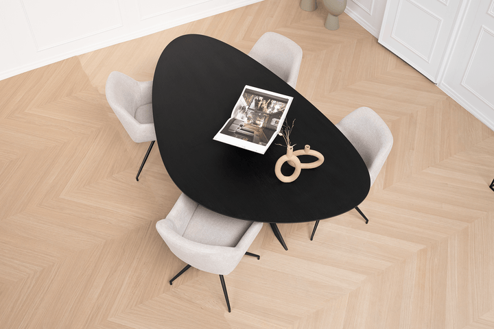 Melamine eettafel eiken zwart - Kiezel type A - Matrix ultra dun zwart - {{ product.type }} - Kas20