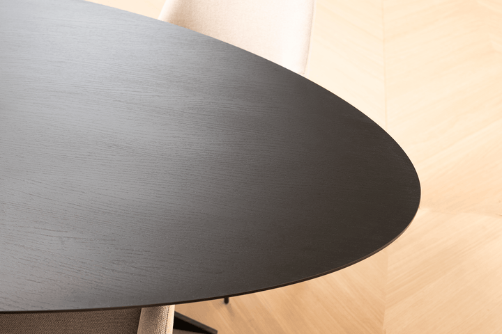 Melamine eettafel eiken zwart - Kiezel type A - Matrix ultra dun zwart - {{ product.type }} - Kas20